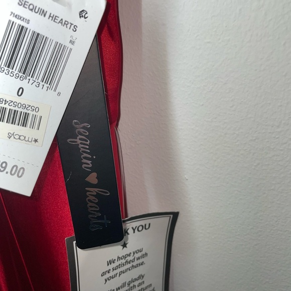 Sequin Hearts Red Satin Dress Sz 0 - Picture 5 of 13